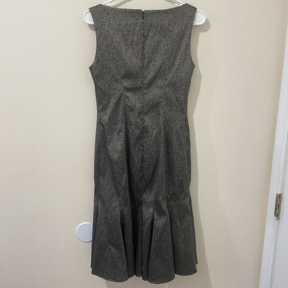 Zac Posen Bonnie Dress Formal Shiny Wind Black Fluted Scoop Neck Sz 22P NEW NWT - Picture 8 of 8